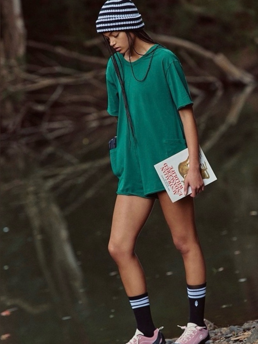 NWOT Free People FP Movement Hot Shot Tee Romper - heritage green - XS no flaws